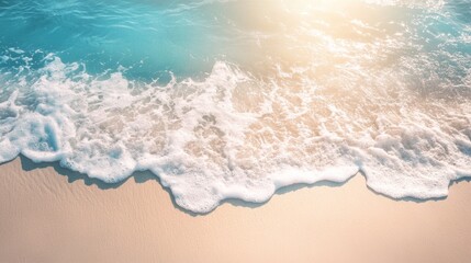 Waves gently lapping on sandy beach under