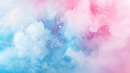 Abstract pink and blue background with pastel-colored smoke