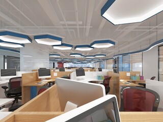 3d render of modern working office