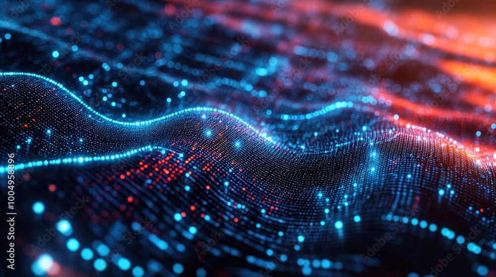 Poster immersive abstract digital data visualization - technological connectivity in stunning detail