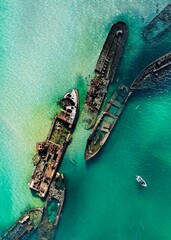 shipwreck at moreton island, queensland 