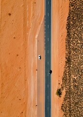 car in outback road in australia