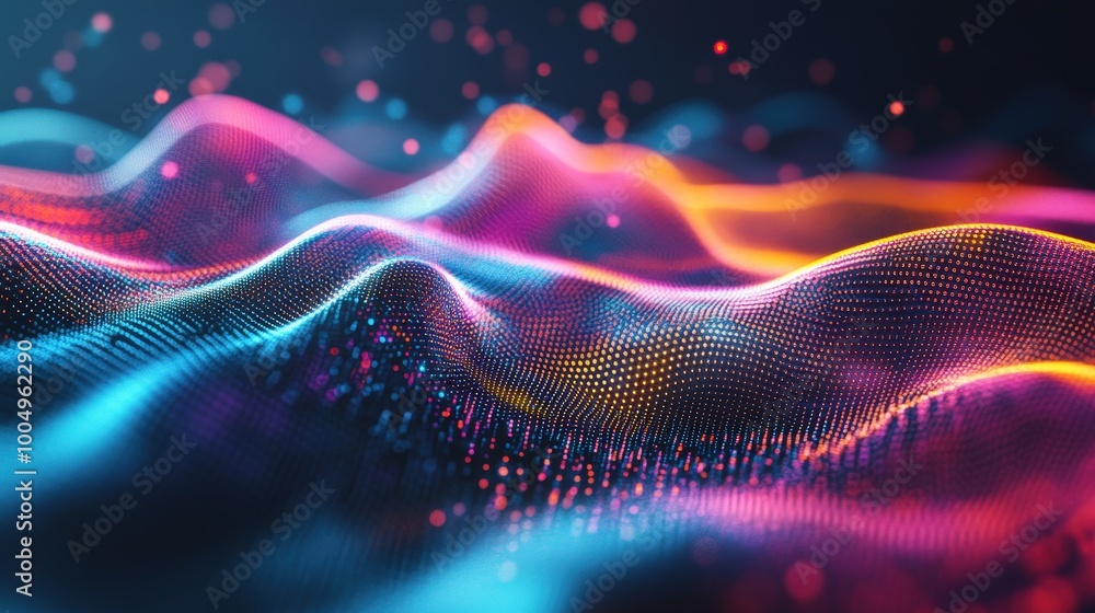 Aufkleber futuristic digital abstract 3d background with fluid geometric forms and vibrant colors for technolo