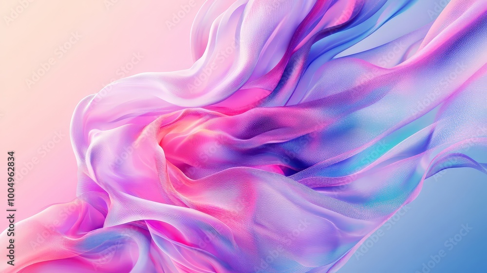 Poster dynamic abstract vibrant gradient mesh background with blurred fluid texture on soft lavender backdr