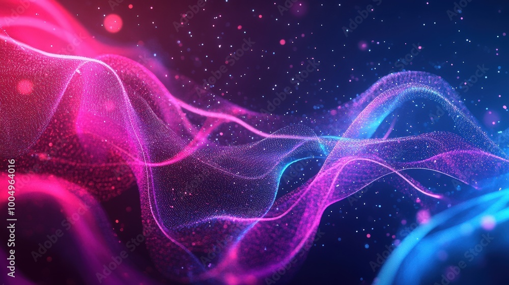Poster glowing neural network data flow abstract background in ultra-realistic 3d | cinematic digital stora
