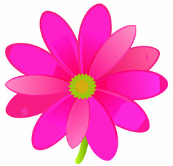 Ilustration created by isolating flower from image and using median noise reduction to create a big pink flower.
