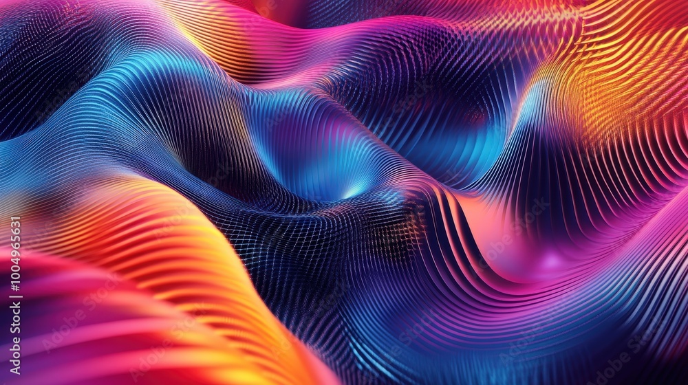 Poster futuristic digital abstract 3d background with dynamic shapes and vibrant colors for creative design