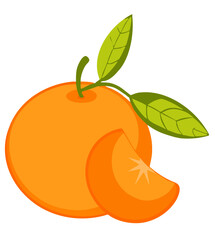 Mandarin Fruit Icon stock illustration