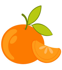 Mandarin Fruit Icon stock illustration