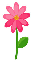 Beautiful flower with green leaves stock illustration