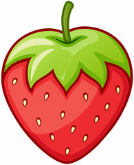 Cartoon Strawberry Fruit stock illustration