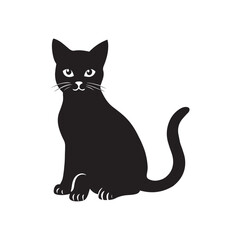 Cat cute silhouette vector art illustration