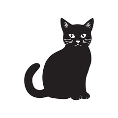 Cat cute silhouette vector art illustration