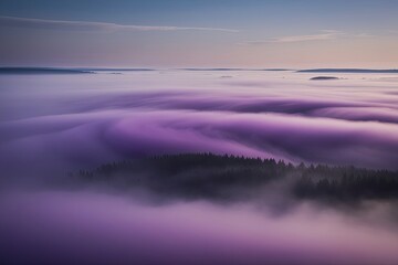 Naklejka premium Enchanting Violet Gray Mist Swirl in Dreamy Haze and Fog