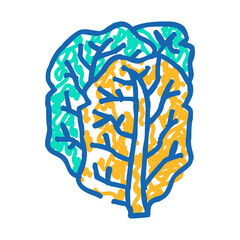 kale food doodle icon sketch vector. kale food sign. isolated symbol illustration
