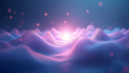 Abstract waves in soft colors creating musical vibrations and soothing atmosphere in digital artwork