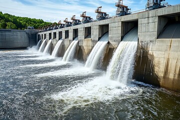 Water Flowing Over a Dam