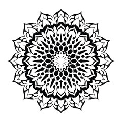 Floral mandala vector design with flowers