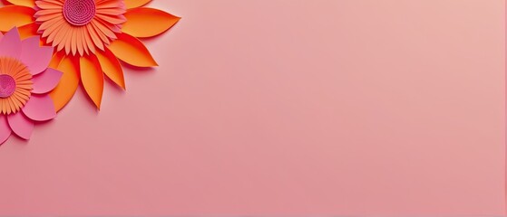 Obraz premium Paper Flower Arrangement on Pink Background