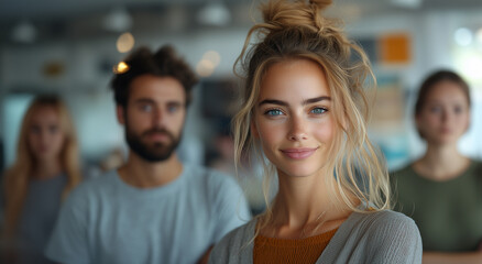 Obraz premium Portrait of a creative design team in a modern office