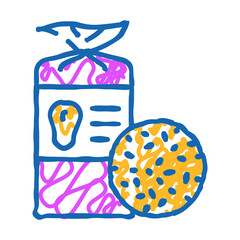 cornbread food doodle icon sketch vector. cornbread food sign. isolated symbol illustration