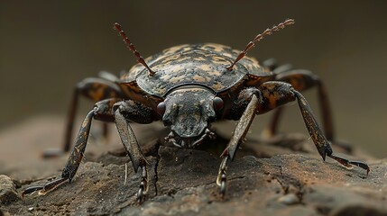 Fototapeta premium Macro Photography of a Beetle with Detailed Texture