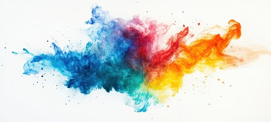 Obraz premium A burst of watercolor effects with vibrant hues--reds, oranges, blues, and greens