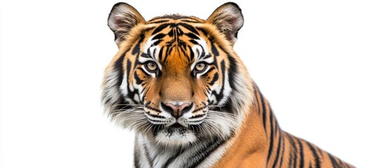 Fototapeta premium A fierce tiger with bold stripes and an intense gaze