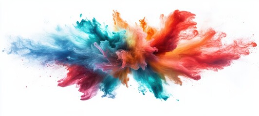 A flowing, abstract explosion of color waves bright reds, blues, and greens