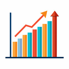 business graph with arrow