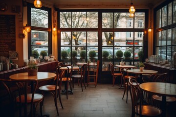 Obraz premium Interior of a empty cafe shop in London