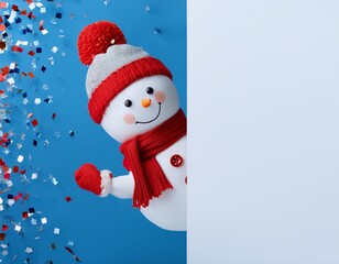 snowman with a gift