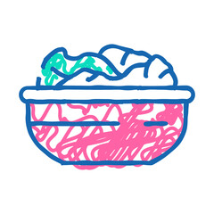 lettuce leaves doodle icon sketch vector. lettuce leaves sign. isolated symbol illustration