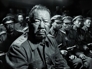 Fototapeta premium A Close-Up Portrait of a Military Leader in Uniform