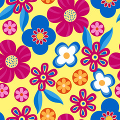 Flower illustration pattern. Geometric vector children.