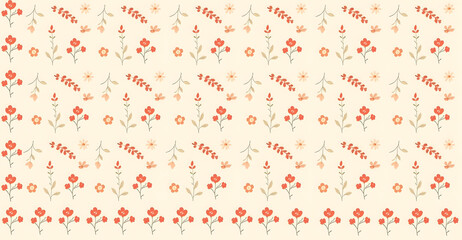 Floral Flow: Continuous Pattern with borders design