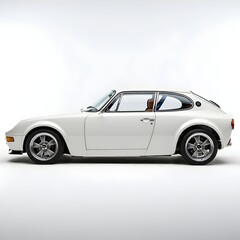 Obraz premium Hatchback white car isolated on white background