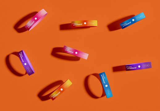 Top View of Wristbands Mockup Set