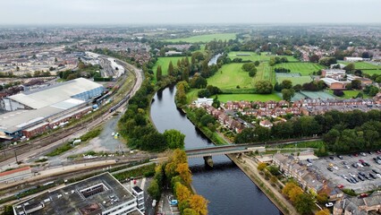 Yorkshire county aerial view