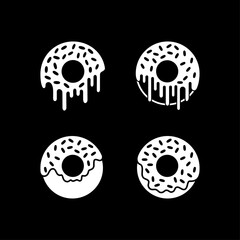 Donuts emblem vector illustration template black and white logo icon