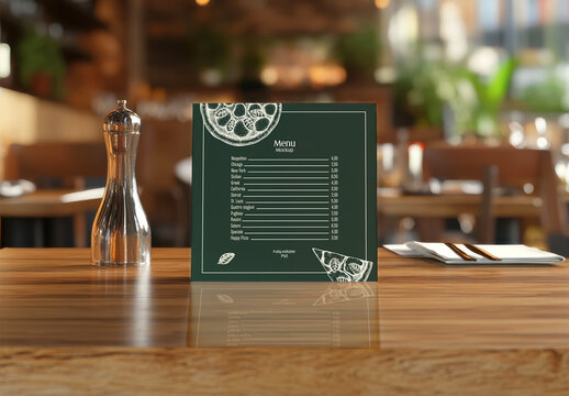 Elegant Restaurant Table Menu Mockup with Generative AI