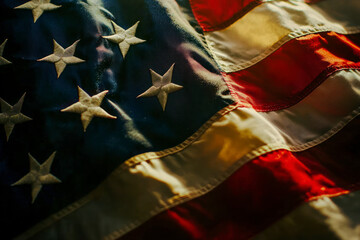 Fototapeta premium American flag and election vote silhouette composition.