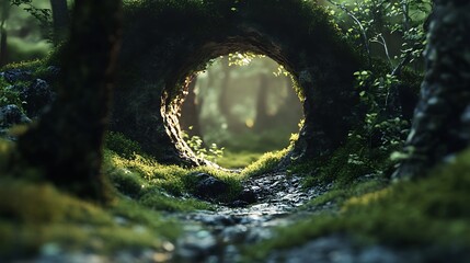 Enchanted Forest,  Magical Circle Portal to a Hidden World
