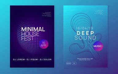 Techno Magazine. Fest Event. Discotheque Concert Template. Pink Night Club Set. Electro Cover. Electronic Radio Invitation. Green Dance Background. Violet Techno Magazine