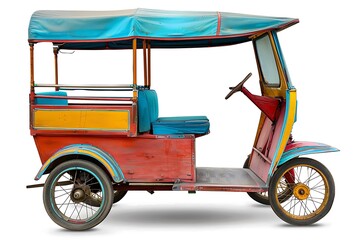 Auto rickshaw isolated on white background