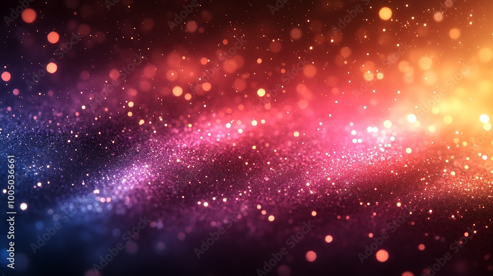 Aufkleber abstract cosmic nebula background with colorful lights and bokeh effect