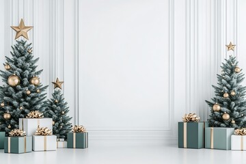 studio digital backdrop, a modern Christmas theme : Generative AI