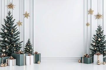 studio digital backdrop, a modern Christmas theme : Generative AI