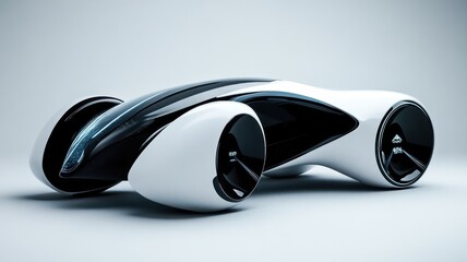 Futuristic concept car, sleek design, isolated on white background.