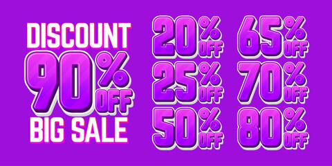 discount 90% sale editable text effect, social media template, gold typography 3d text